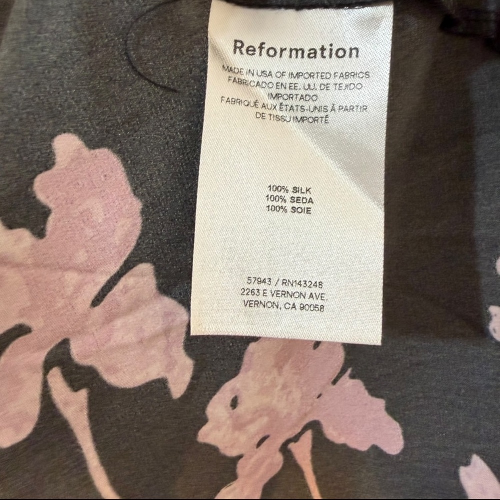 NWT Reformation Jeany Silk Halter Maxi Dress Gown in Night Iris Floral - Picture 8 of 9